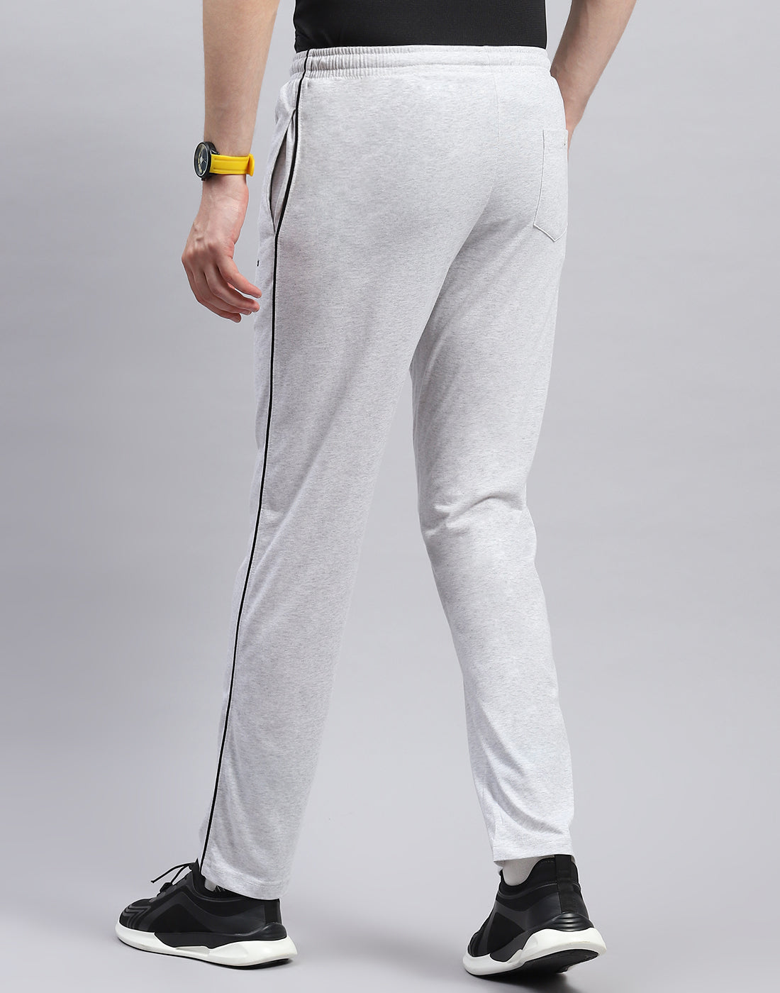 Men Grey Solid Regular Fit Lower