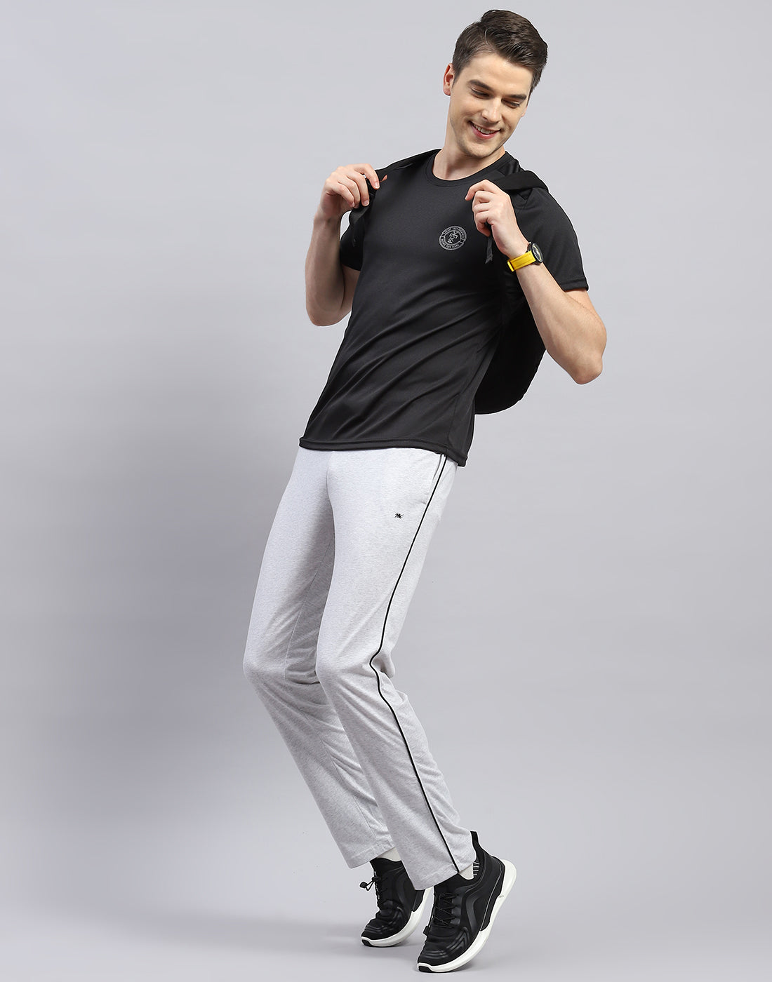 Men Grey Solid Regular Fit Lower