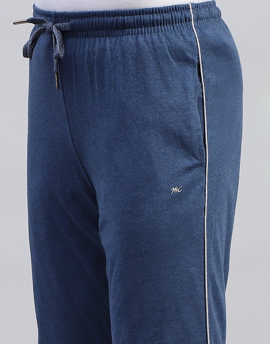 Men Navy Blue Solid Regular Fit Lower