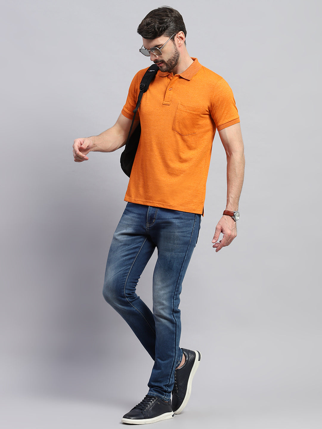 Blue Jeans Orange Polo Shoes Buy Mens Orange Polo T-Shirt Online