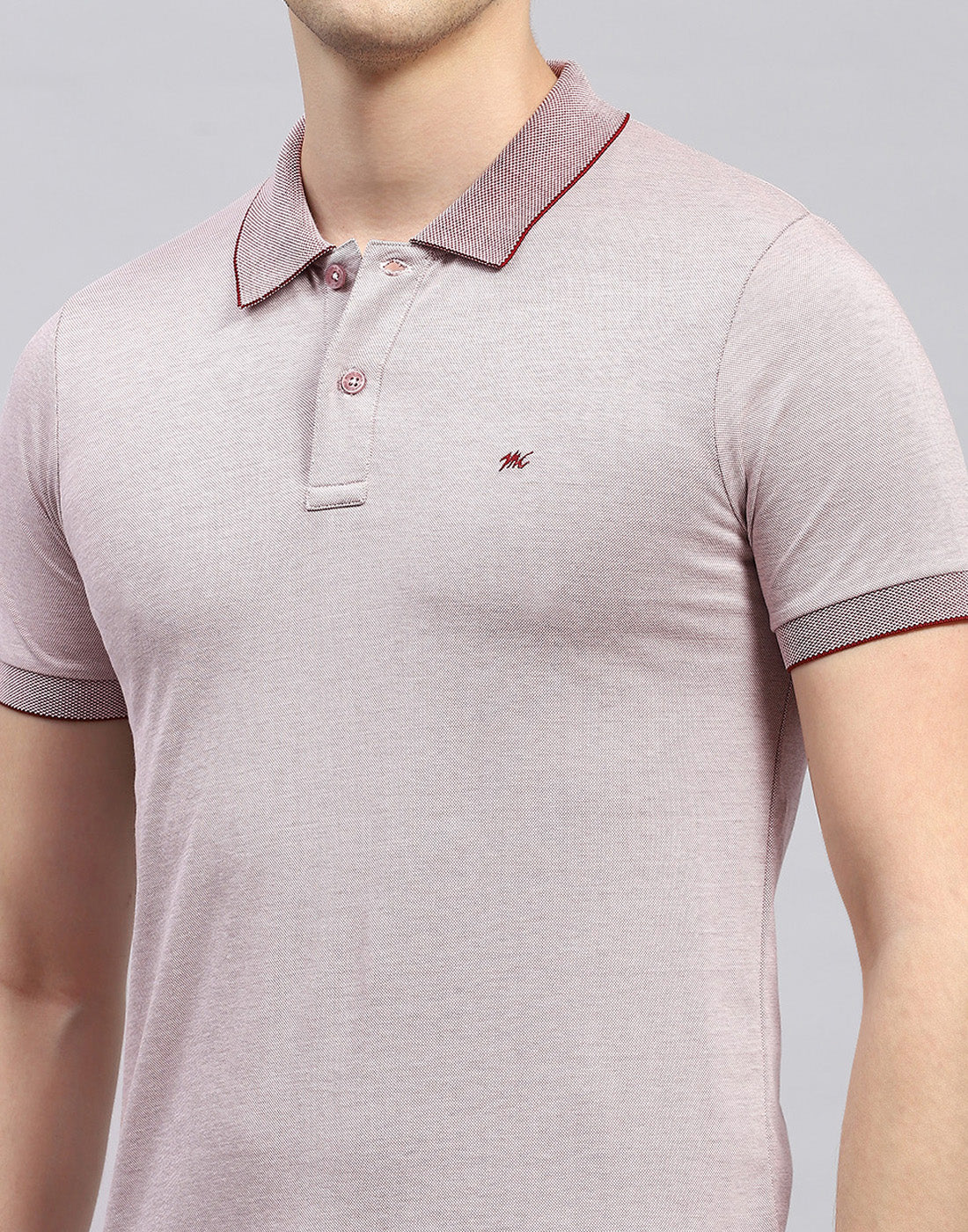 Men Maroon Solid Polo Collar Half Sleeve T-Shirt
