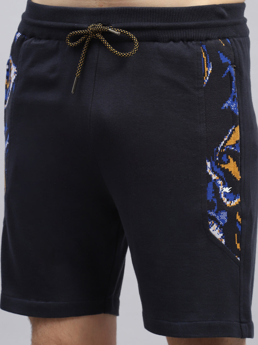 Men Navy Blue Printed Regular Fit Bermuda Set