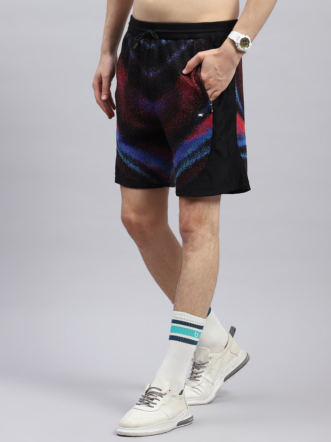 Men Black Printed Regular Fit Bermuda Set