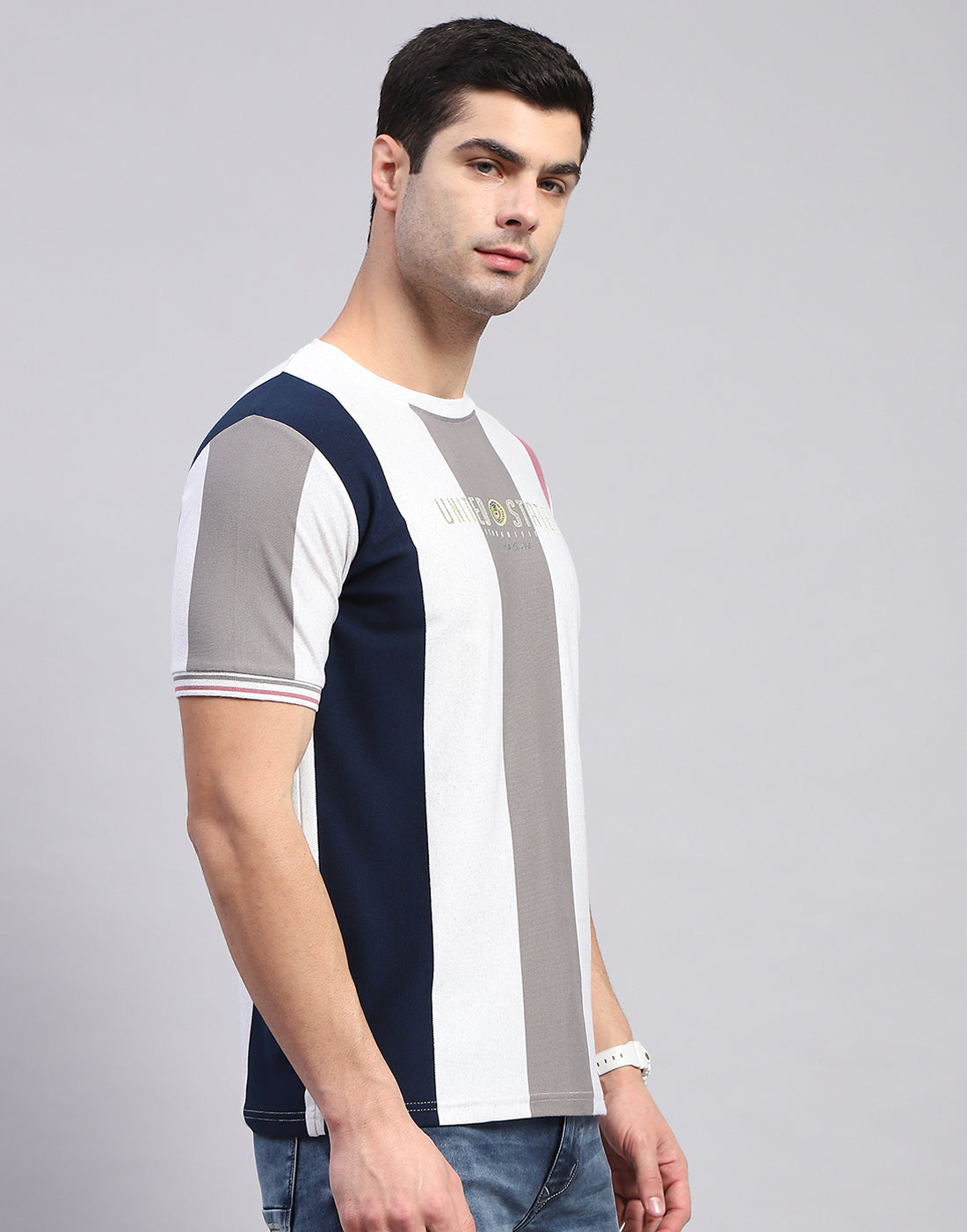 Men Multi Color Printed Round Neck Half Sleeve T-Shirt