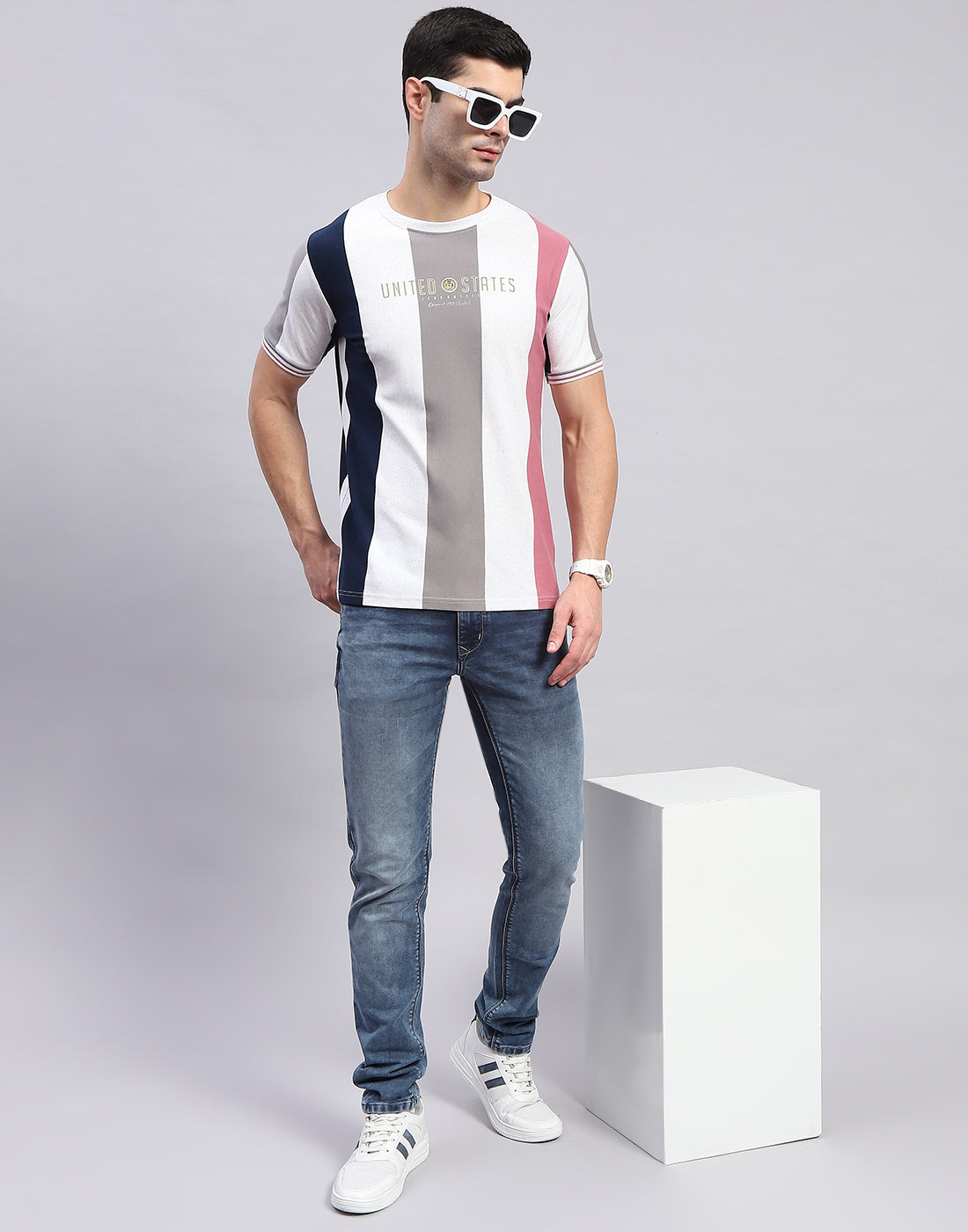 Men Multi Color Printed Round Neck Half Sleeve T-Shirt