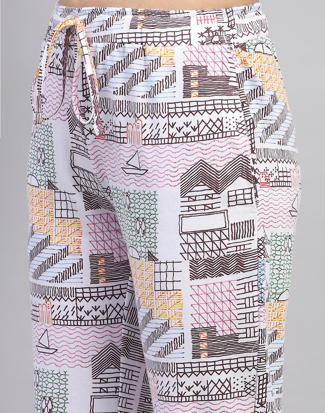 Women Burgundy Embroidered Round Neck Half Sleeve Lower Set