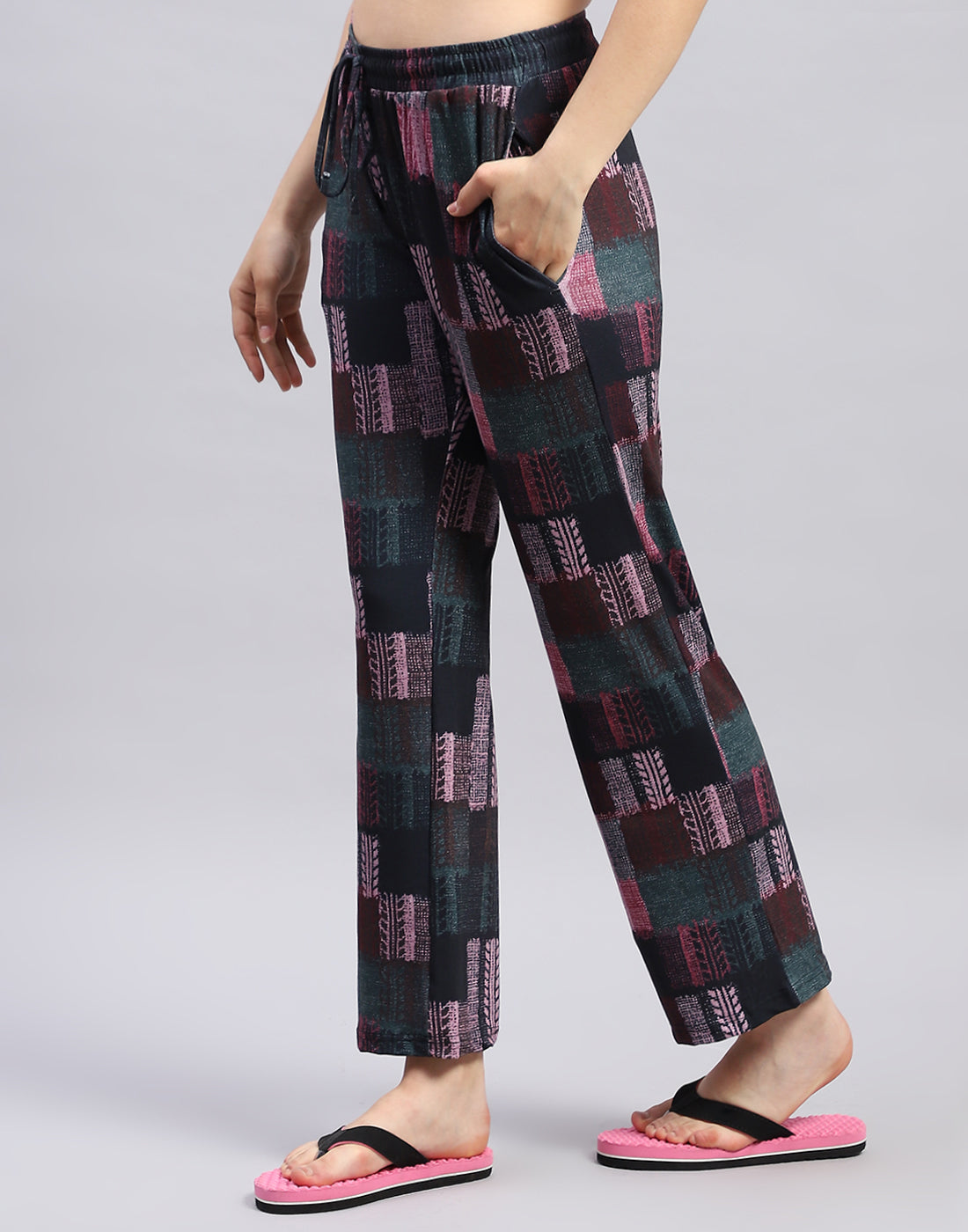 Women Teal Blue Printed Round Neck Half Sleeve Lower Set