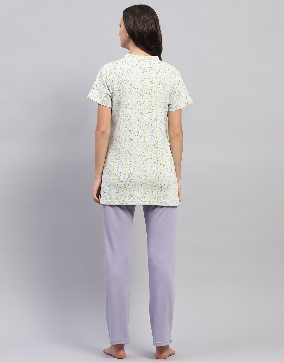 Women Green & Purple Printed Fashion Neck Half Sleeve Lower Set