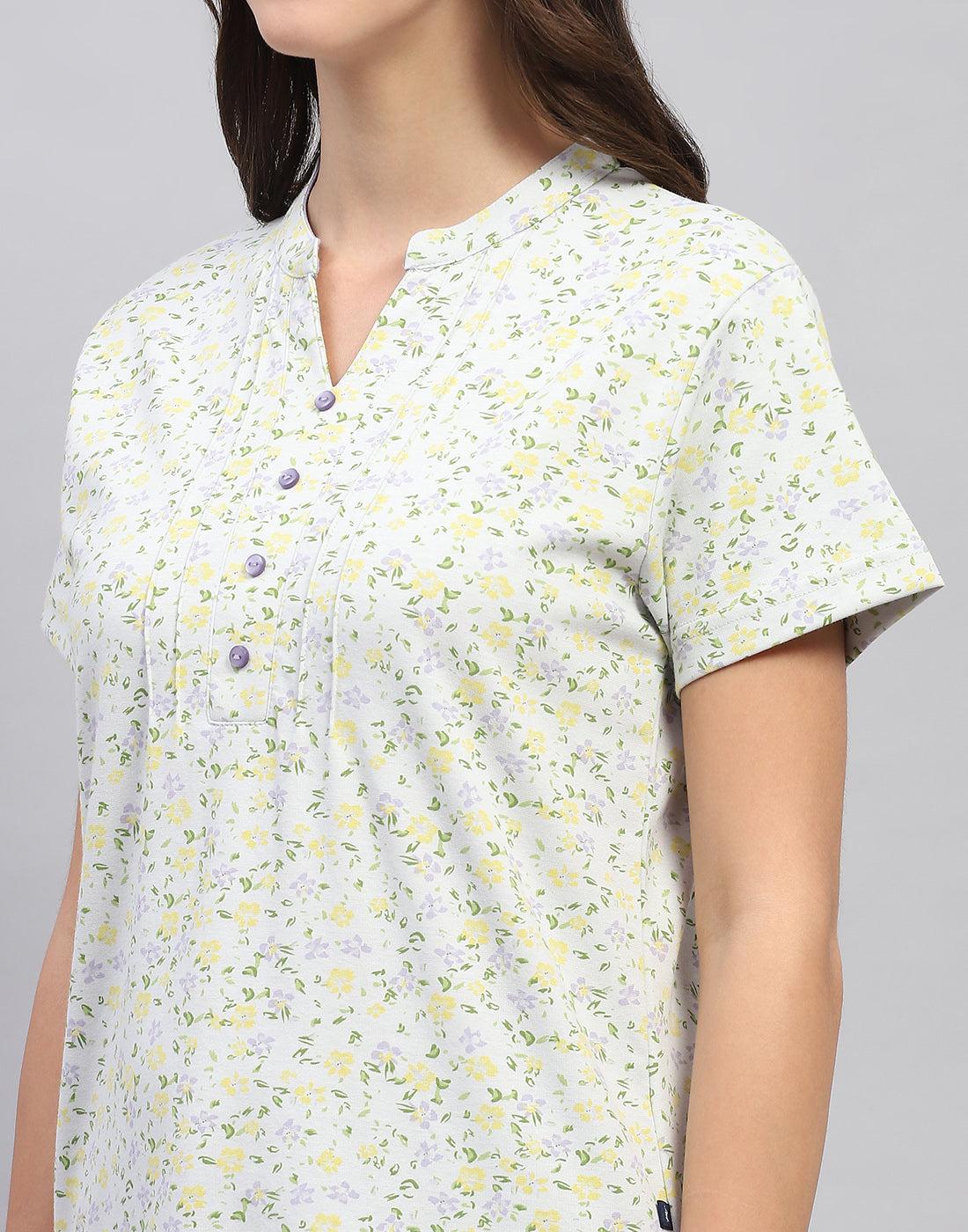 Women Green & Purple Printed Fashion Neck Half Sleeve Lower Set