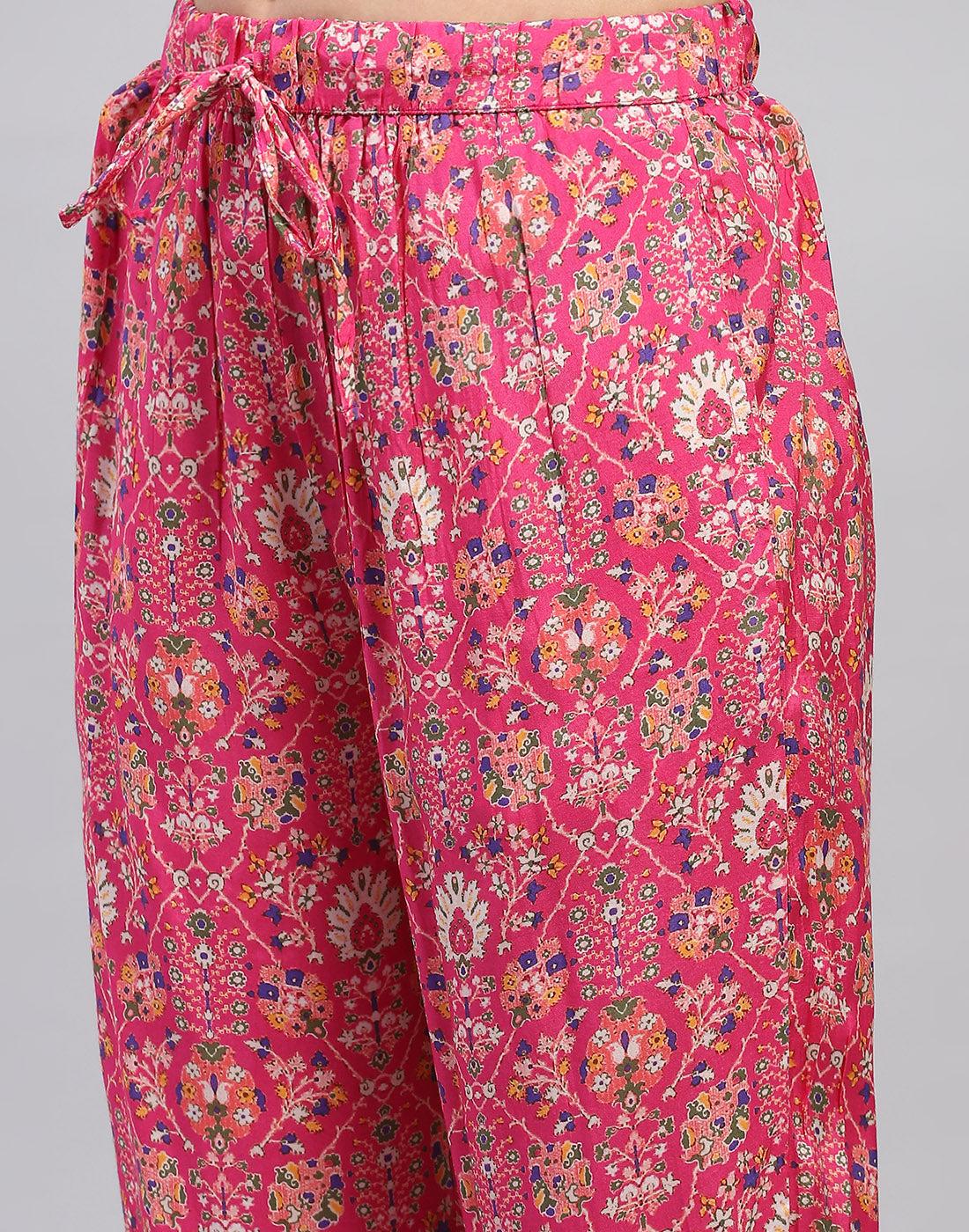 Women Magenta Printed Front Open Half Sleeve Lower Set