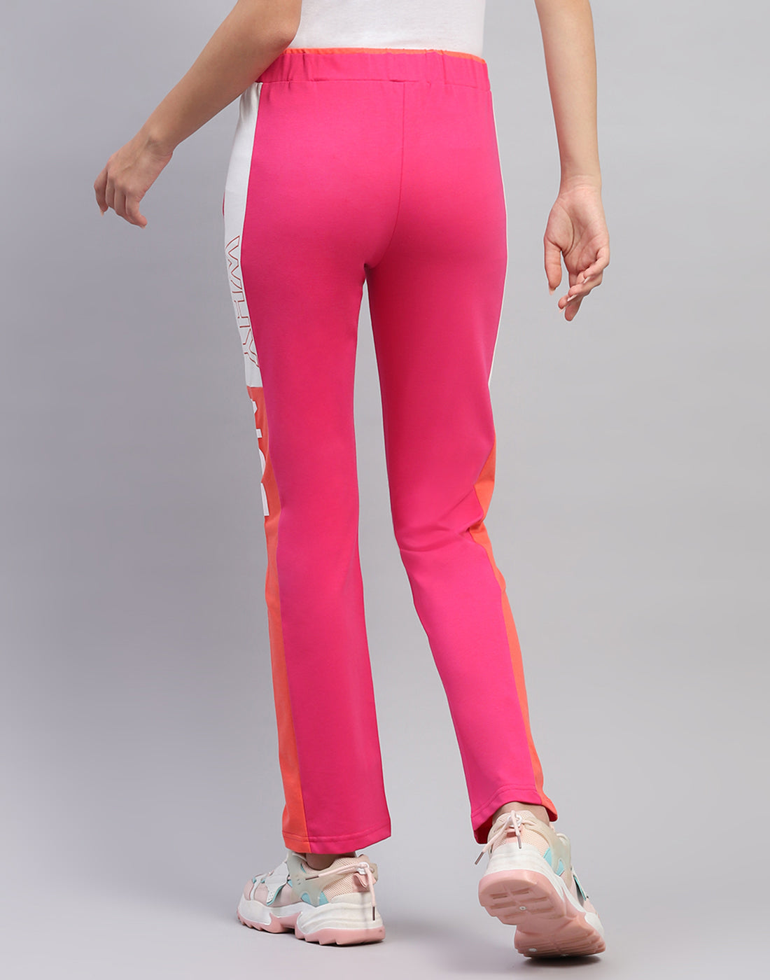 Women Magenta Colourblocked Regular Fit Lower