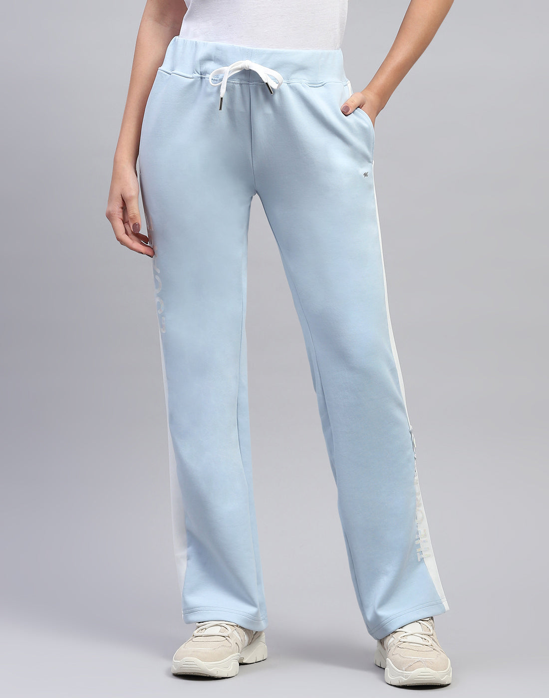 Women Sky Blue Printed Regular Fit Lower