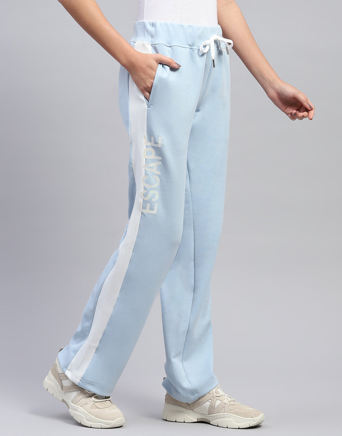 Women Sky Blue Printed Regular Fit Lower