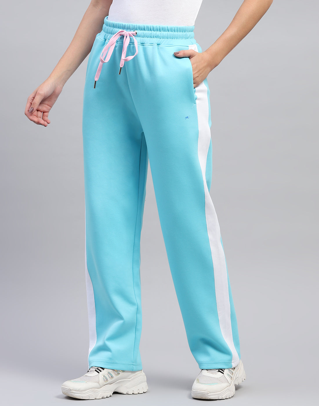 Women Turquoise Blue Solid Regular Fit Lower