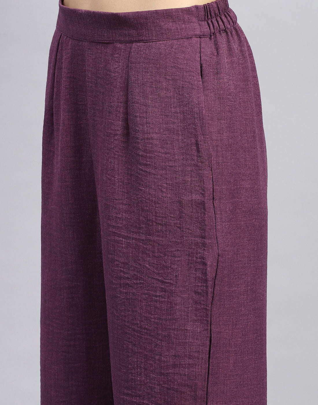 Women Purple Floral Print Collar Neck Sleeveless Cords Set