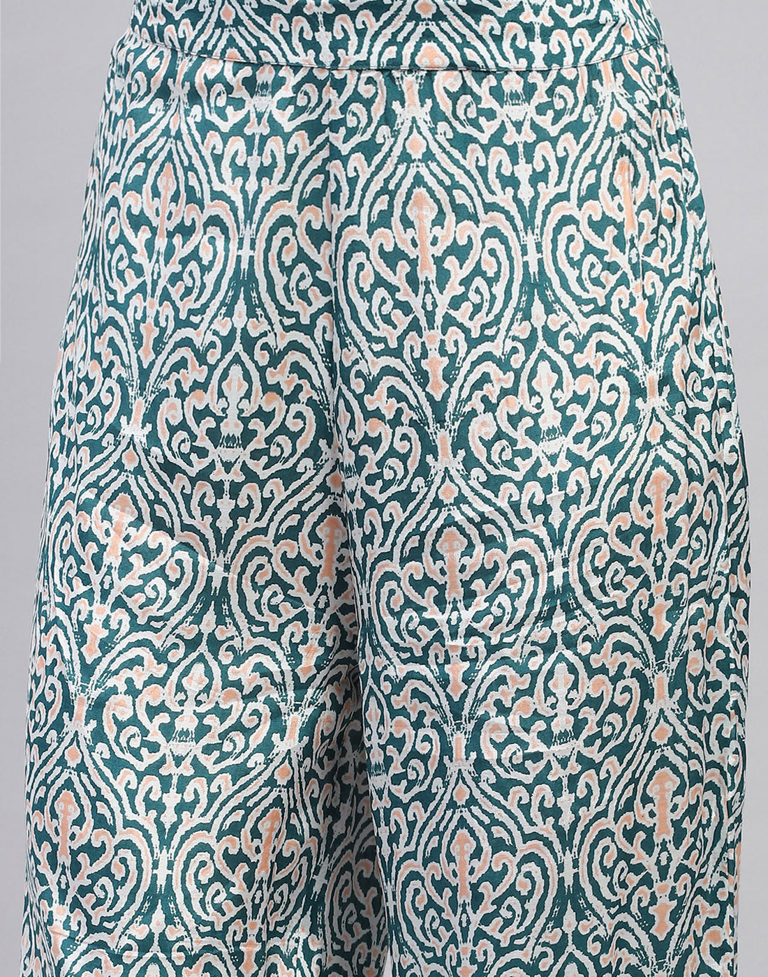 Women Teal Blue Printed Round Neck Half Sleeve Combo 3Pc Set