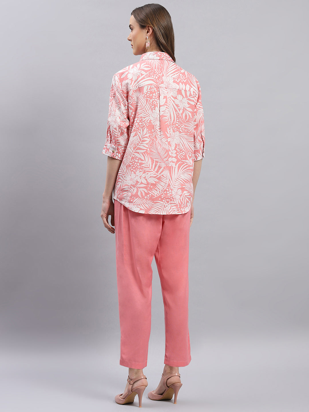 Women Pink Printed Collar Neck Cords Set