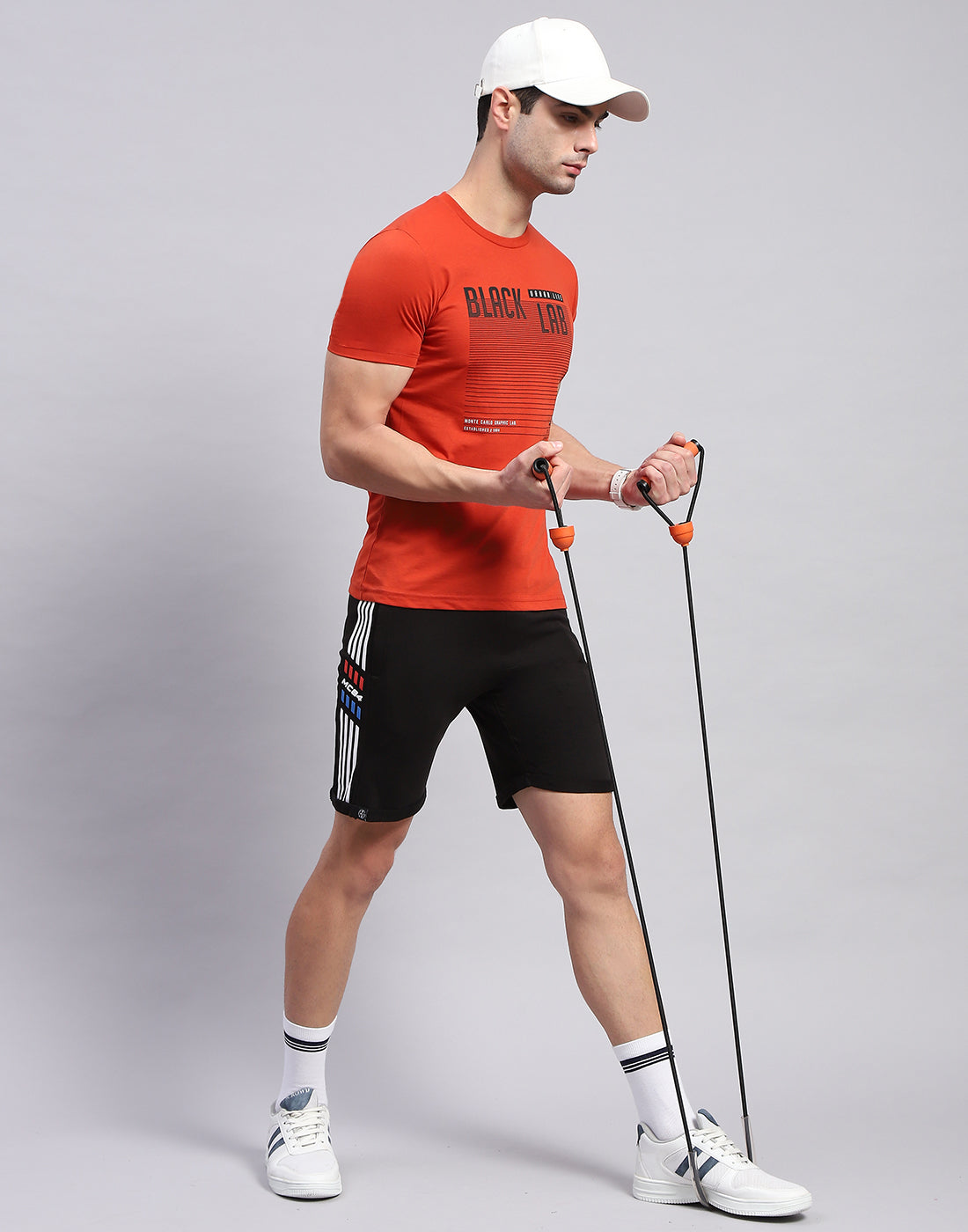 Men Black Printed Regular Fit Bermuda