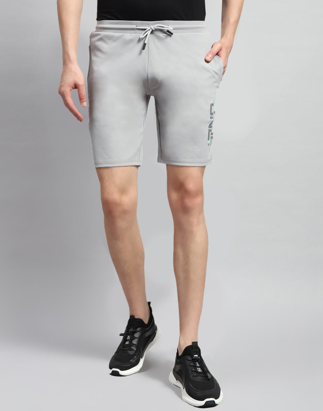 Men Grey Solid Regular Fit Bermuda