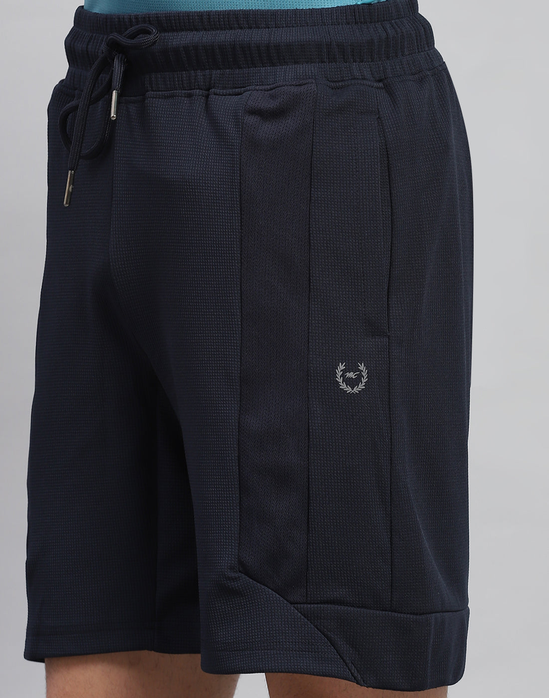 Men Navy Blue Solid Regular Fit Bermuda