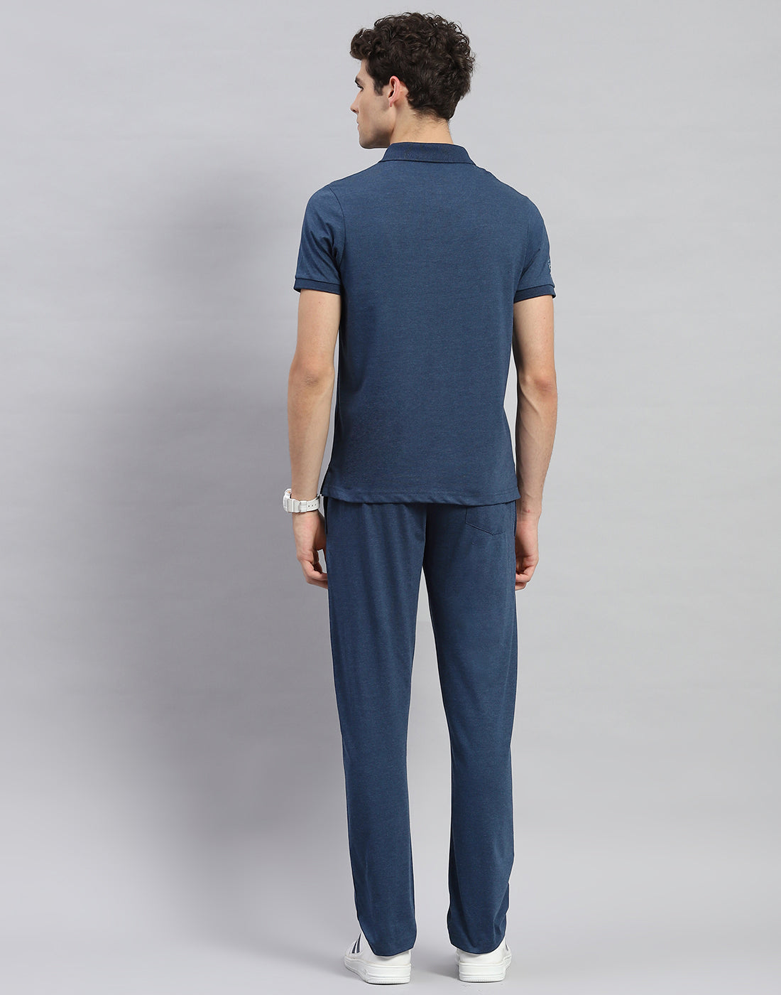 Men Blue Solid Half Sleeve Lower Set