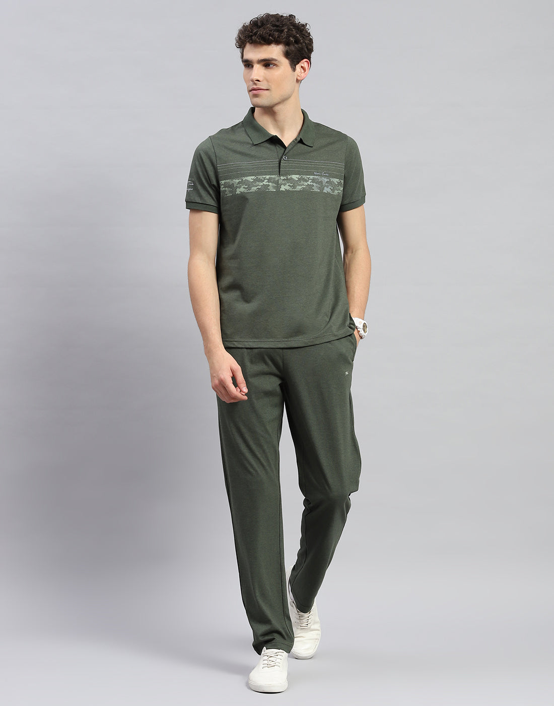 Men Green Solid Half Sleeve Lower Set