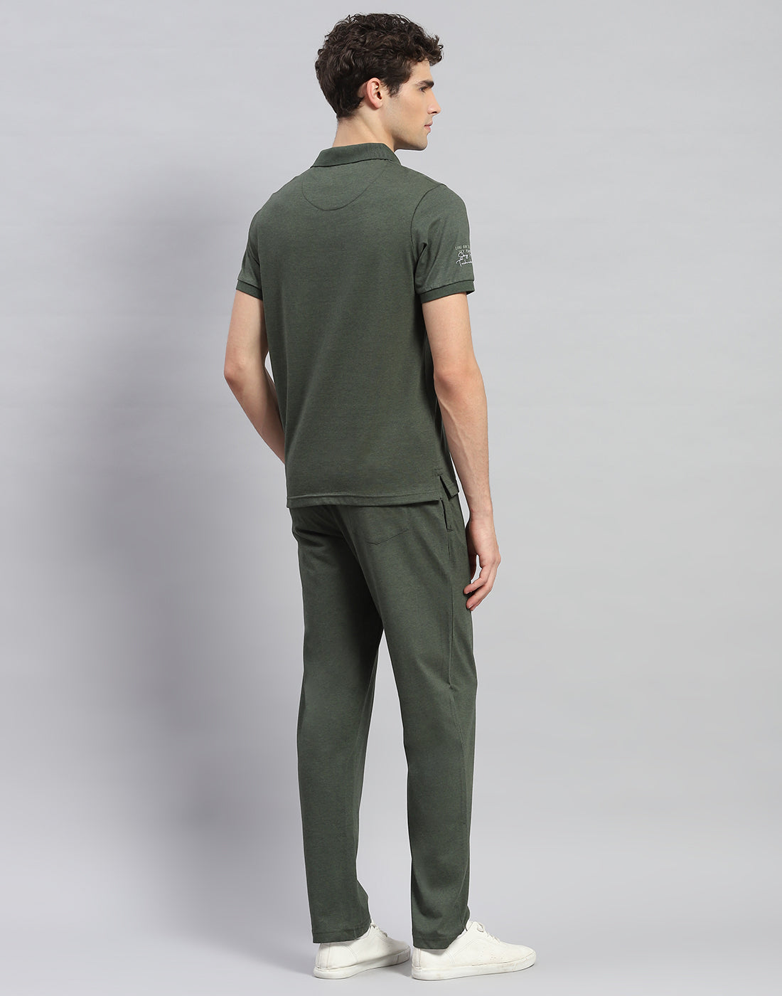 Men Green Solid Half Sleeve Lower Set