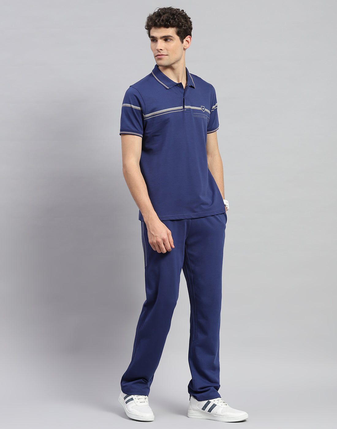 Men Blue Solid Half Sleeve Lower Set