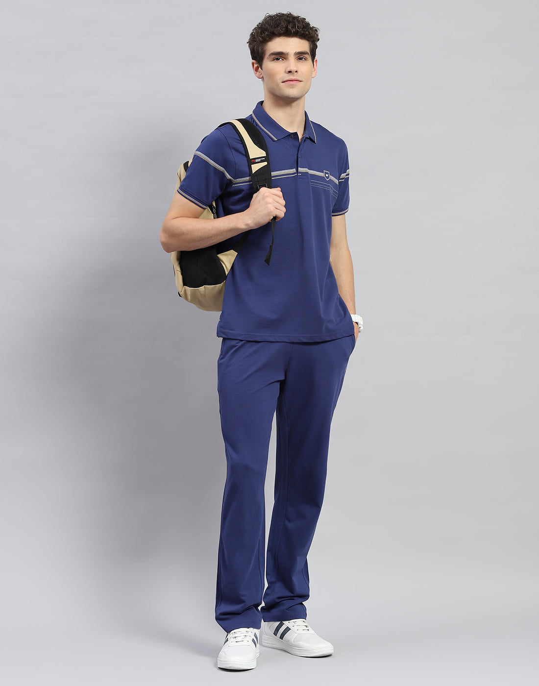 Men Blue Solid Half Sleeve Lower Set