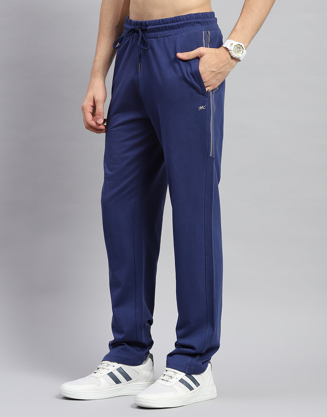 Men Blue Solid Half Sleeve Lower Set