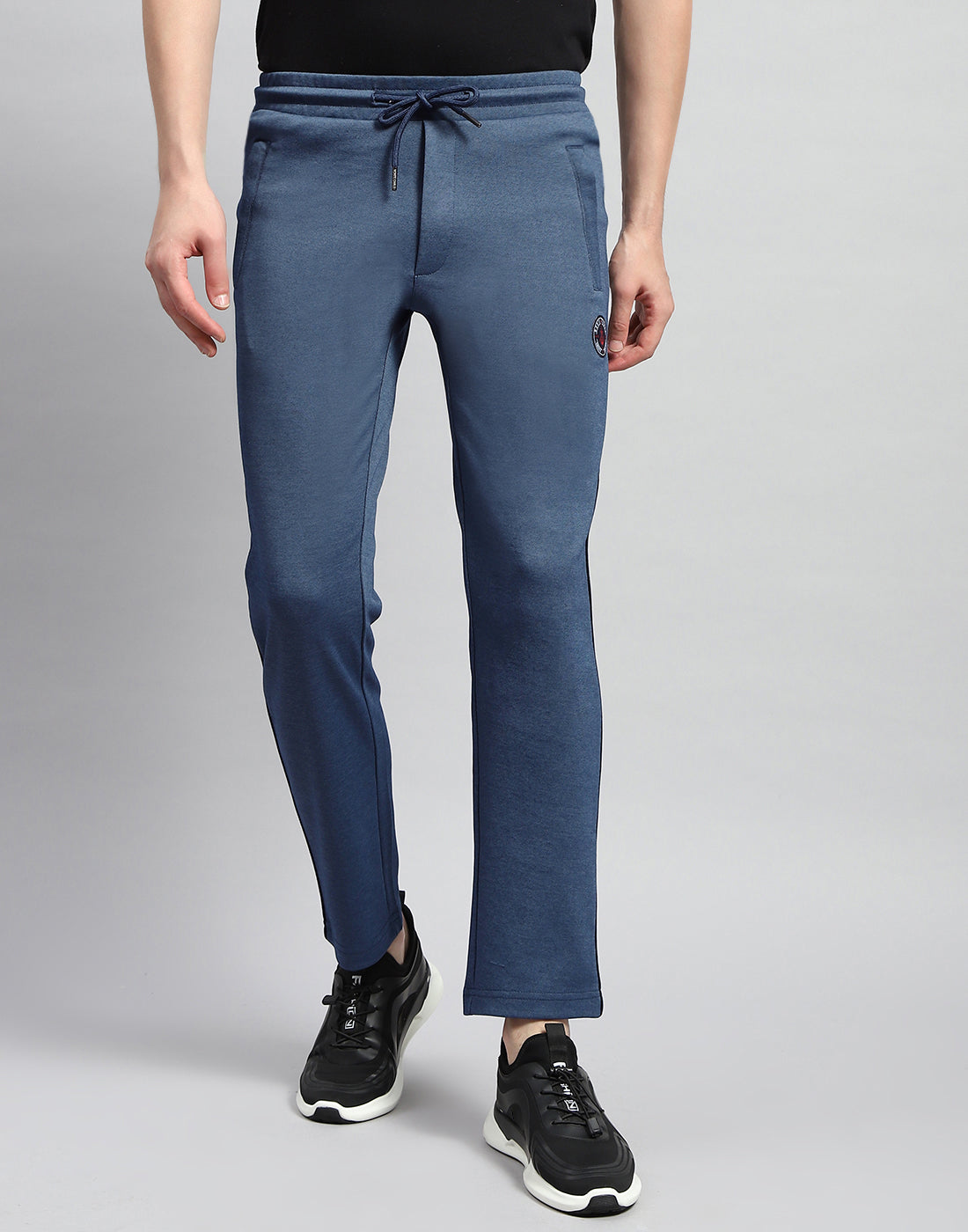 Men Navy Blue Solid Regular Fit Lower