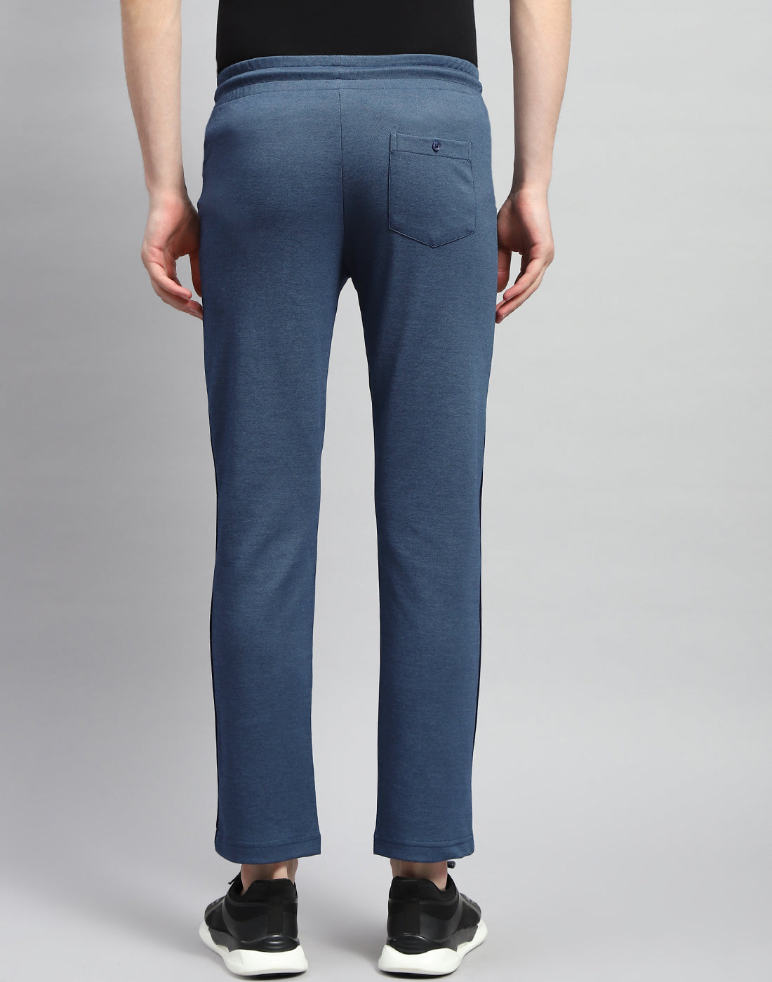 Men Navy Blue Solid Regular Fit Lower