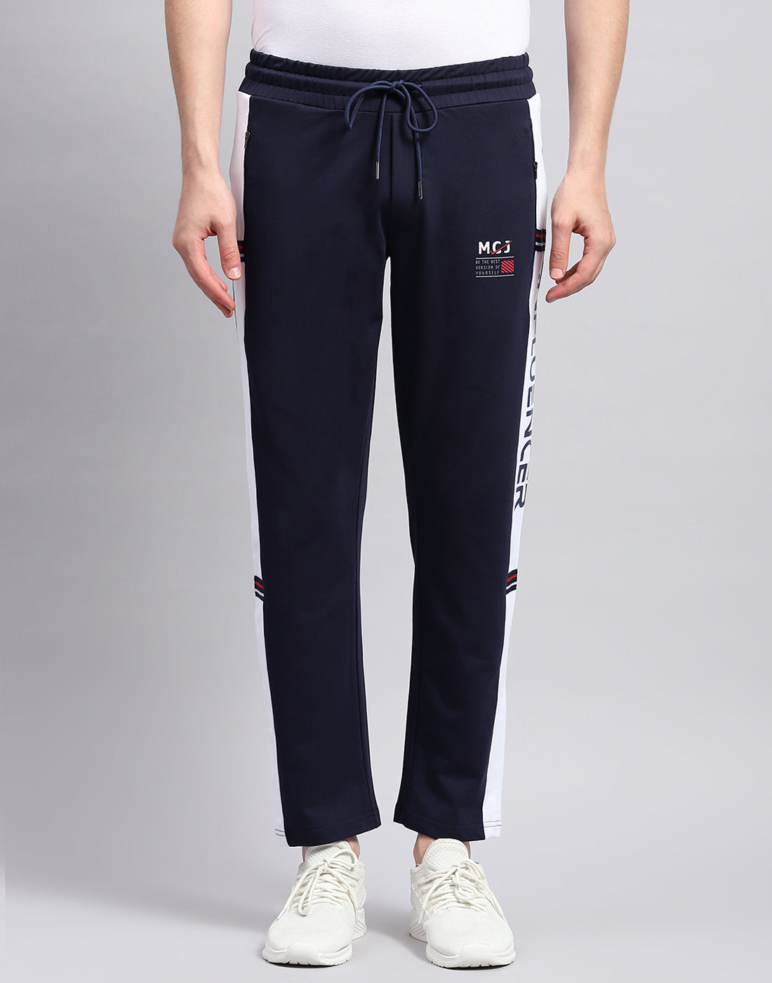 Men Navy Blue Solid Regular Fit Lower