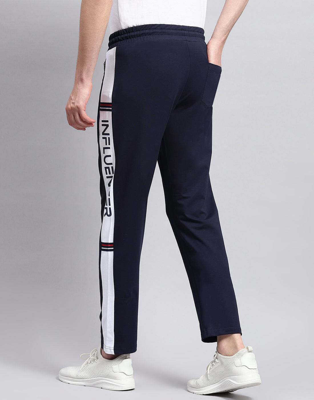 Men Navy Blue Solid Regular Fit Lower