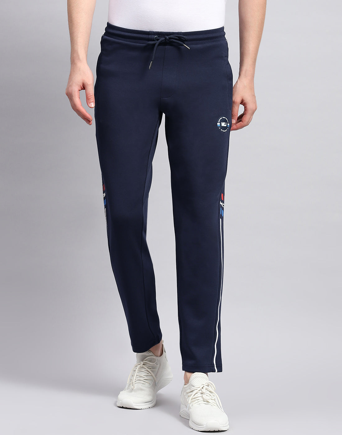 Men Navy Blue Solid Regular Fit Lower