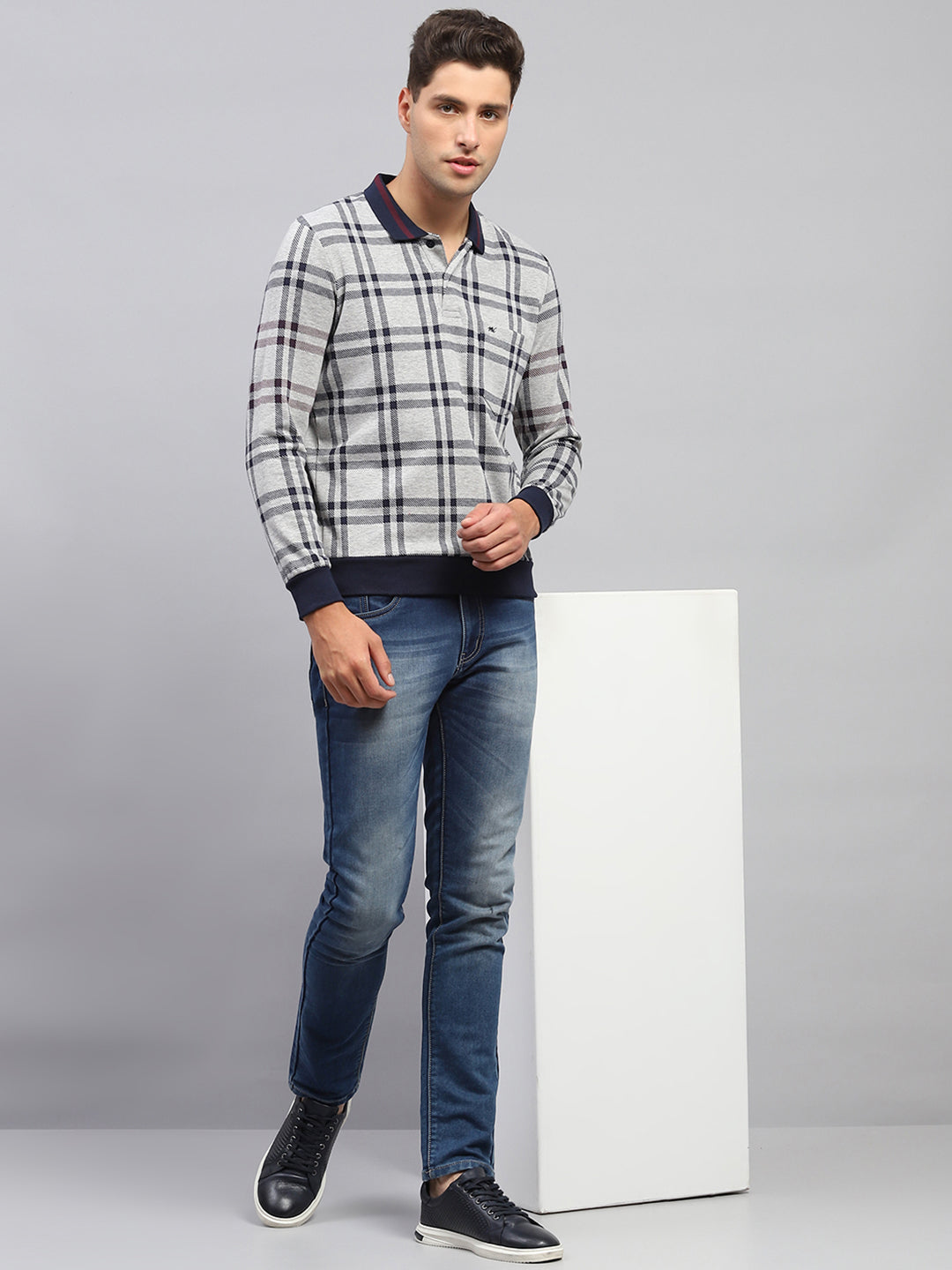 2630022 Grey Polo Collar Tshirt For Men