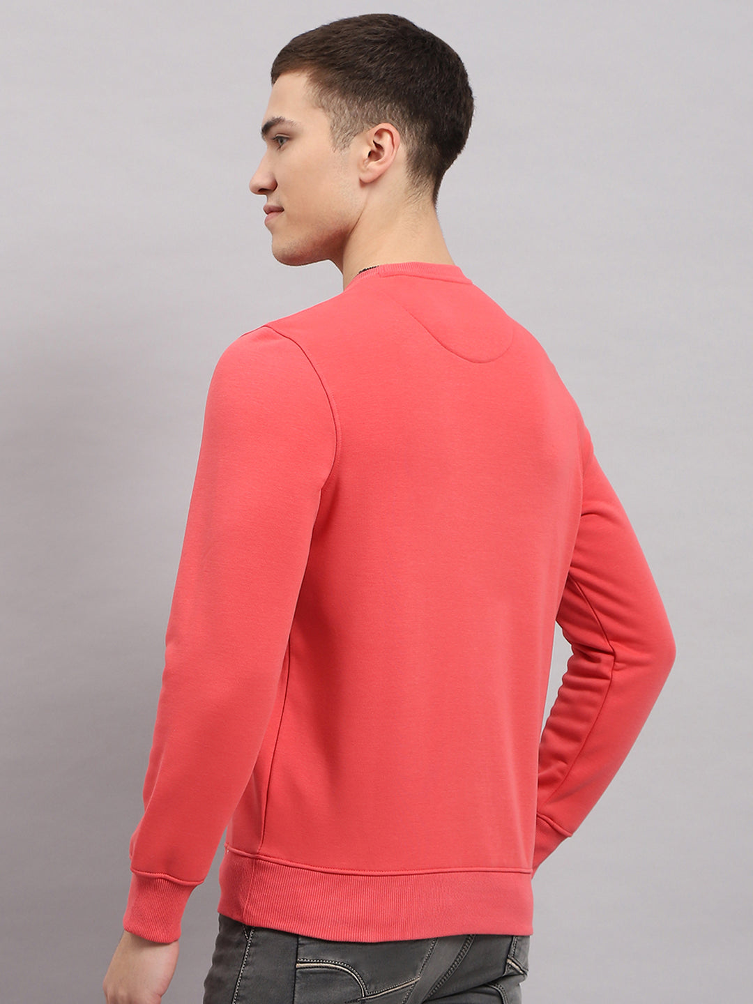Men Coral Printed Round Neck Full Sleeve Sweatshirt