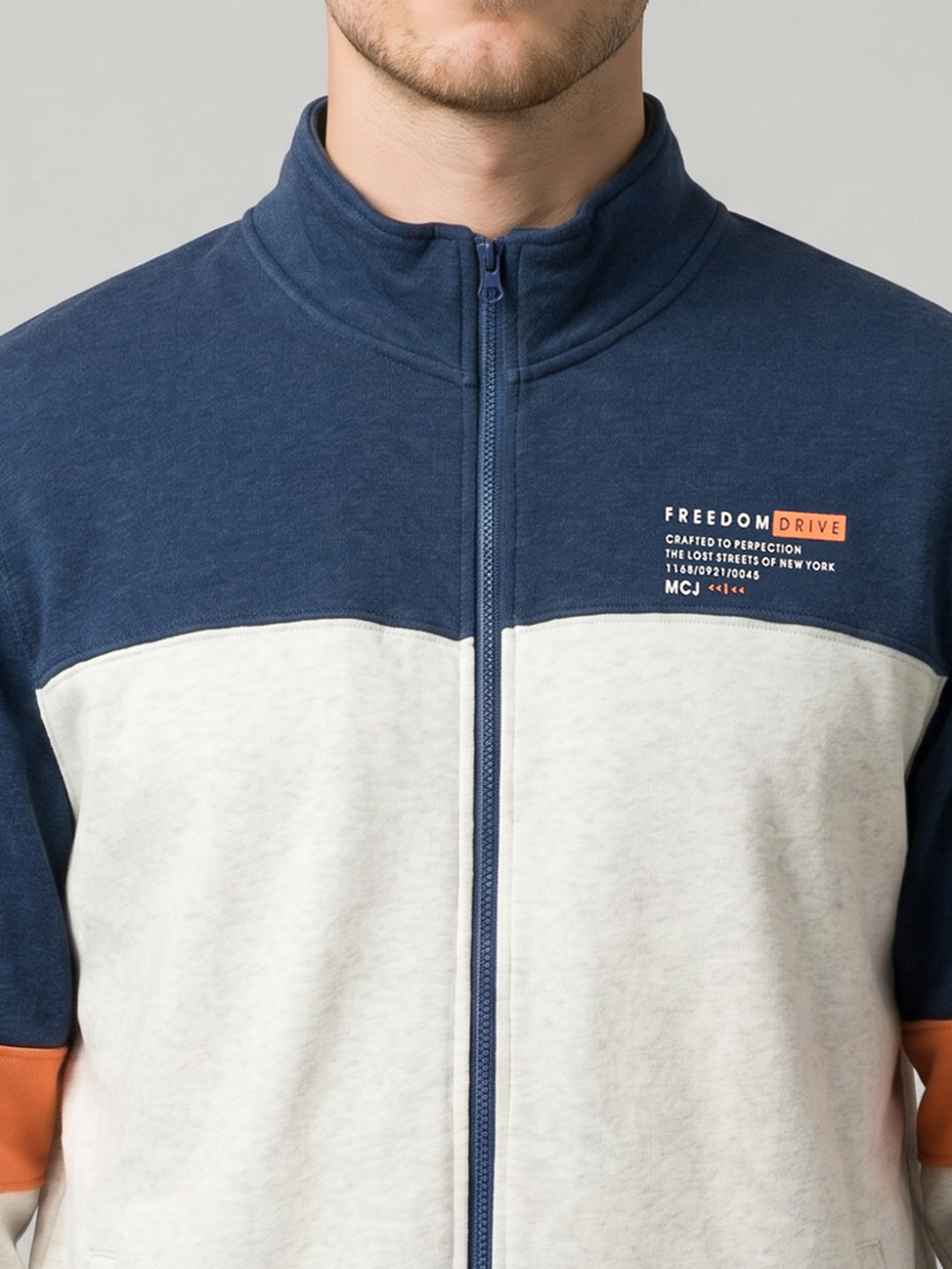 Men Blue Self Design Turtle Neck Full Sleeve Sweatshirt