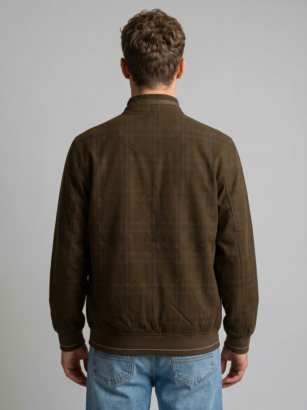 Men Brown Solid Turtle Neck Full Sleeve Sweatshirt