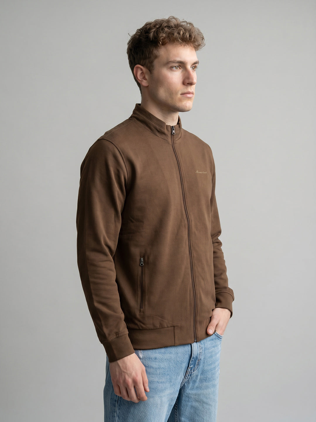Men Black Jacquard Collar Full Sleeve Reversible Knitted Jacket
