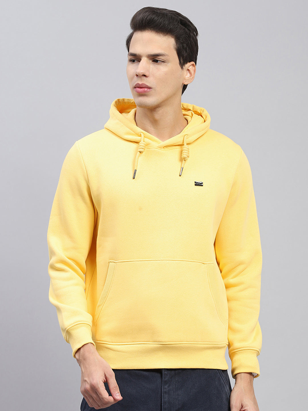 Gant Men Yellow Solid Hooded Sweatshirt