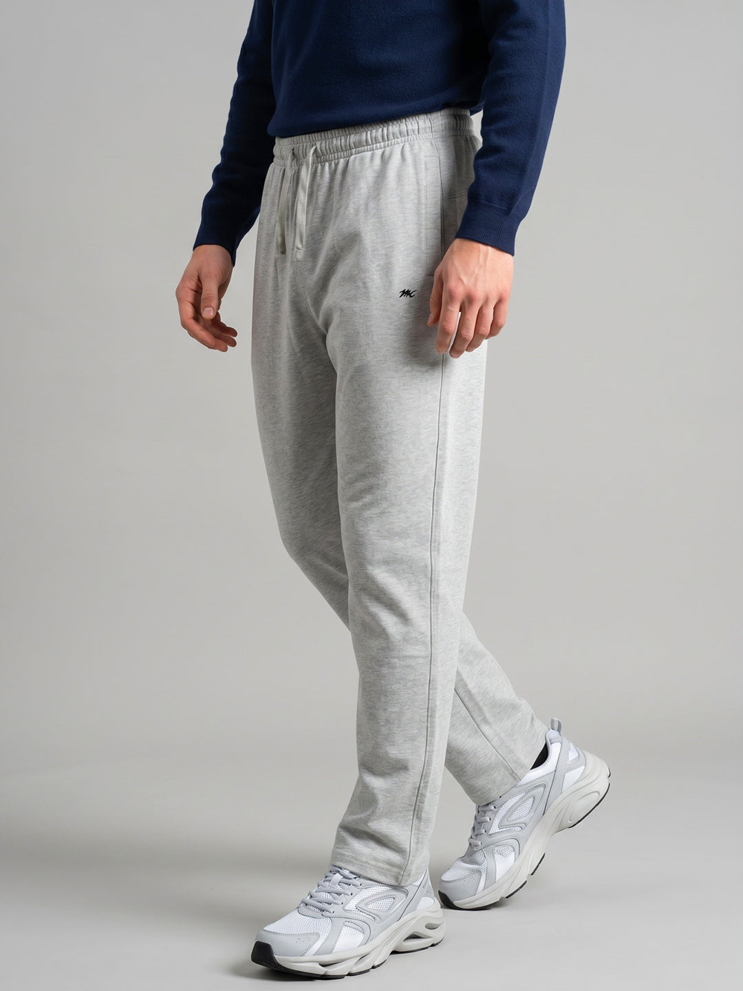 Men Grey Solid Regular Fit Lower