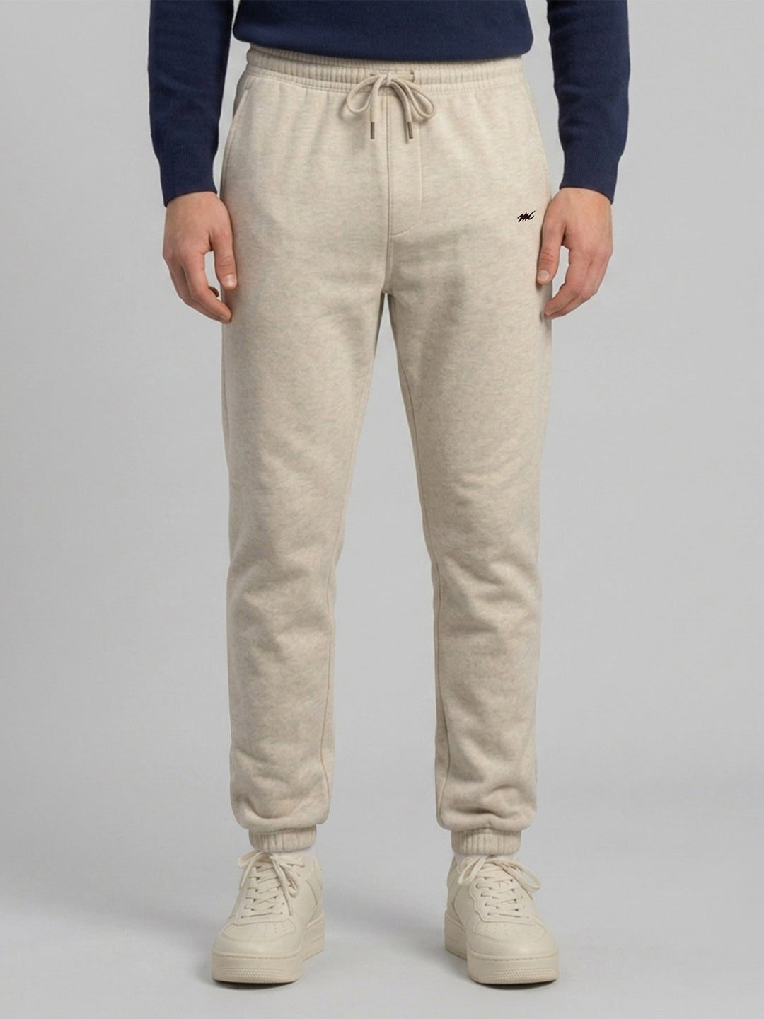 Men Beige Solid Regular Fit Winter Lower