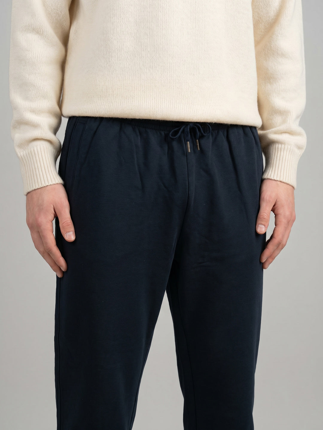 Men Navy Blue Solid Regular Fit Lower