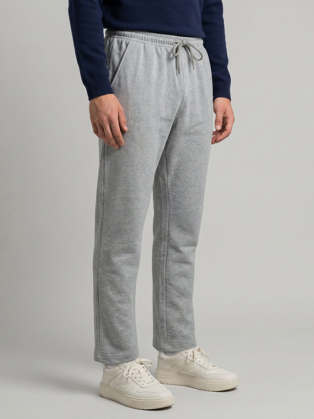 Men Grey Solid Regular Fit Lower