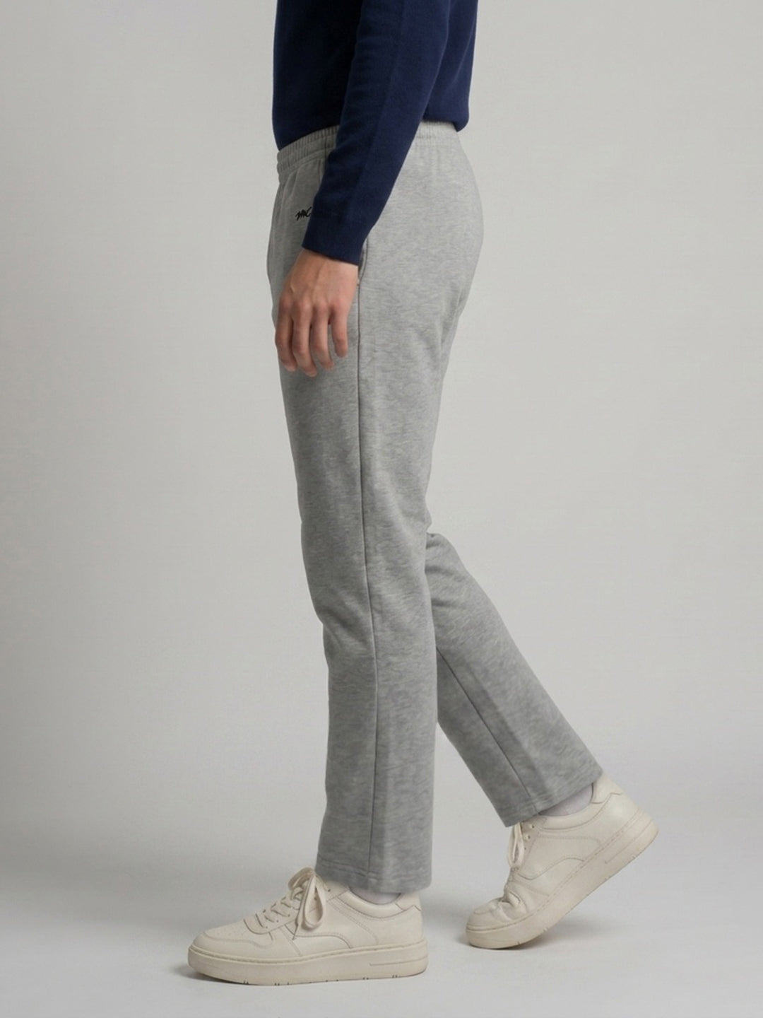 Men Grey Solid Regular Fit Lower