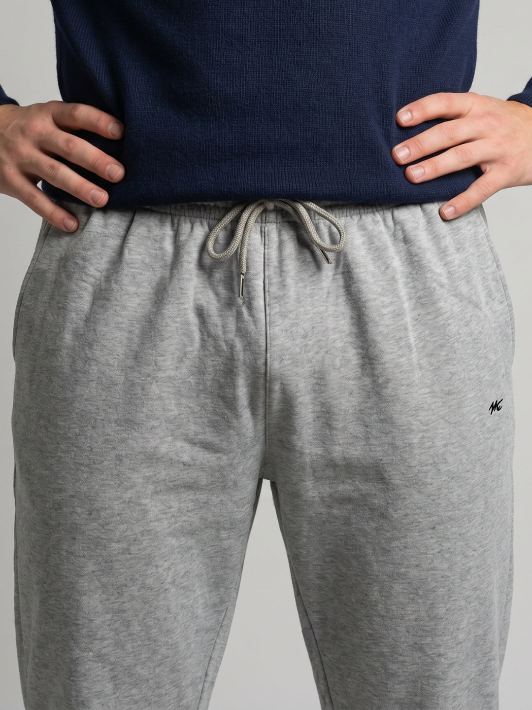 Men Grey Solid Regular Fit Lower