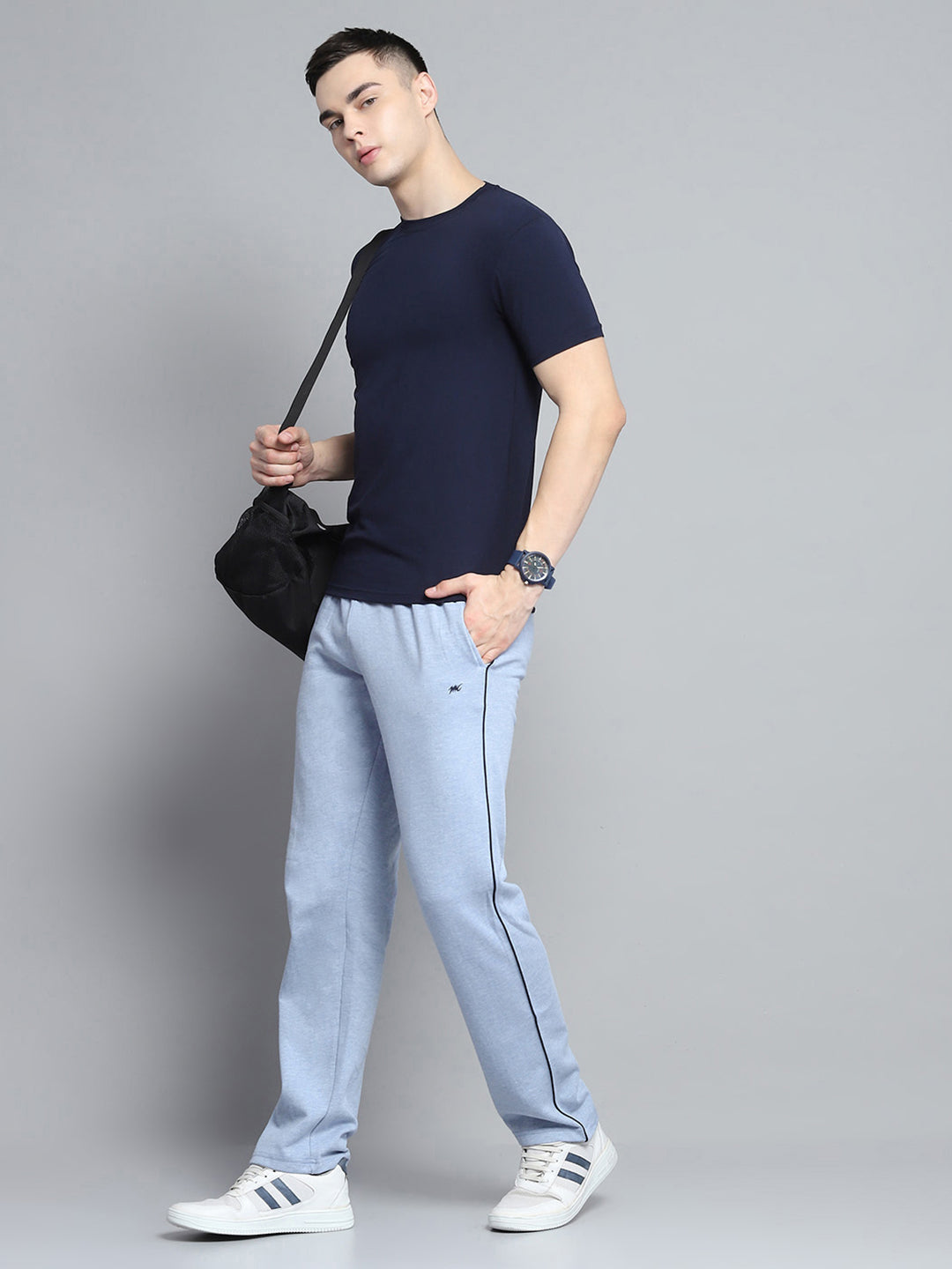 Men Blue Solid Lower