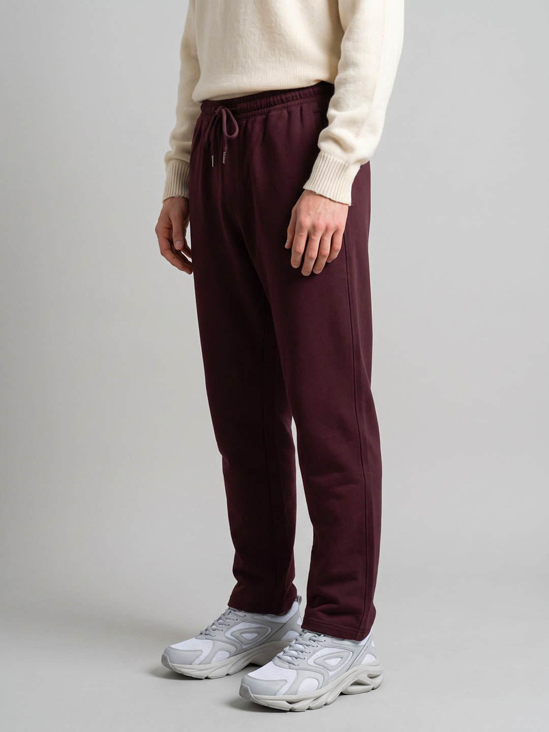 Men Maroon Solid Regular Fit Lower