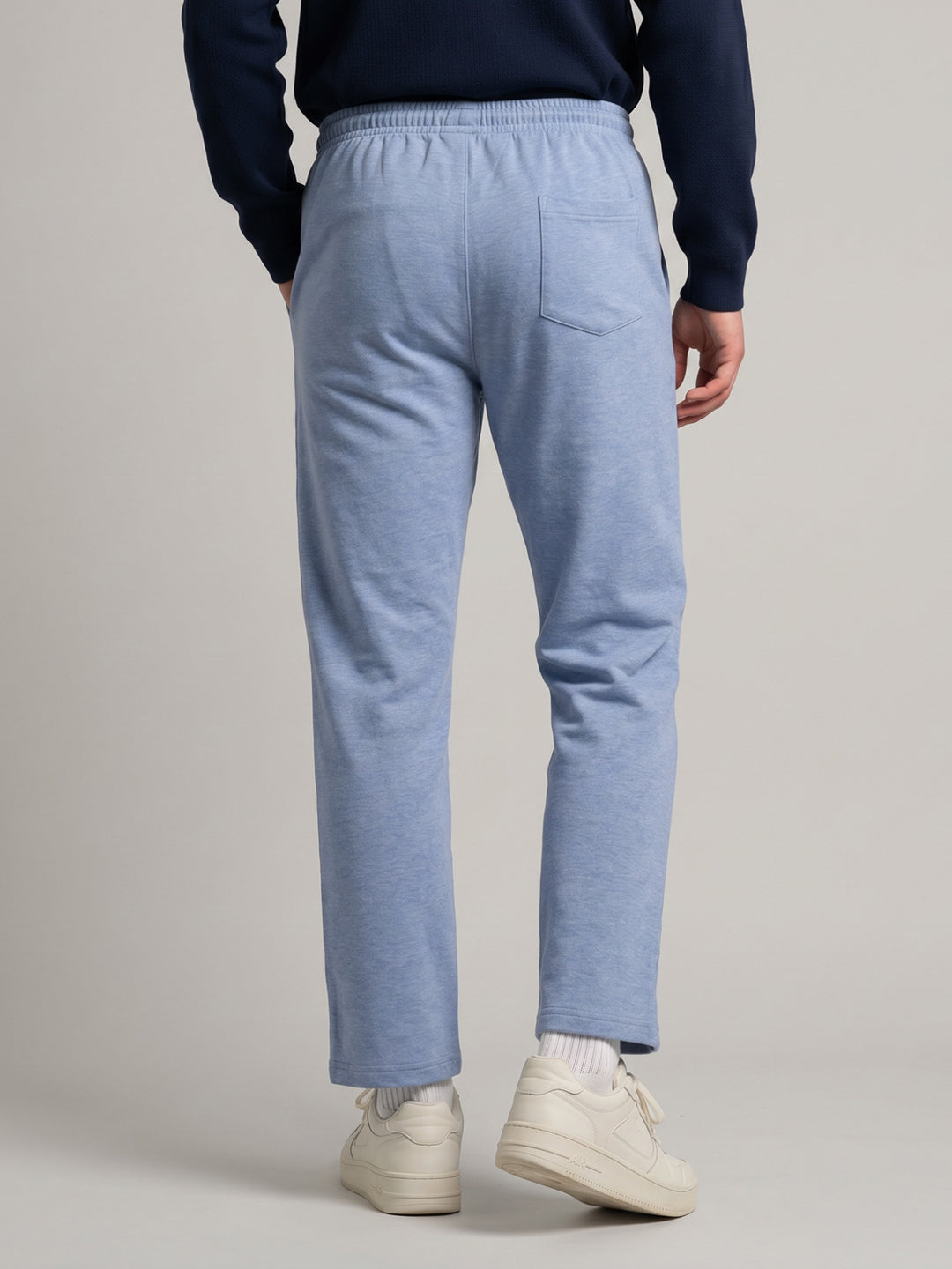 Men Sky Blue Solid Regular Fit Lower